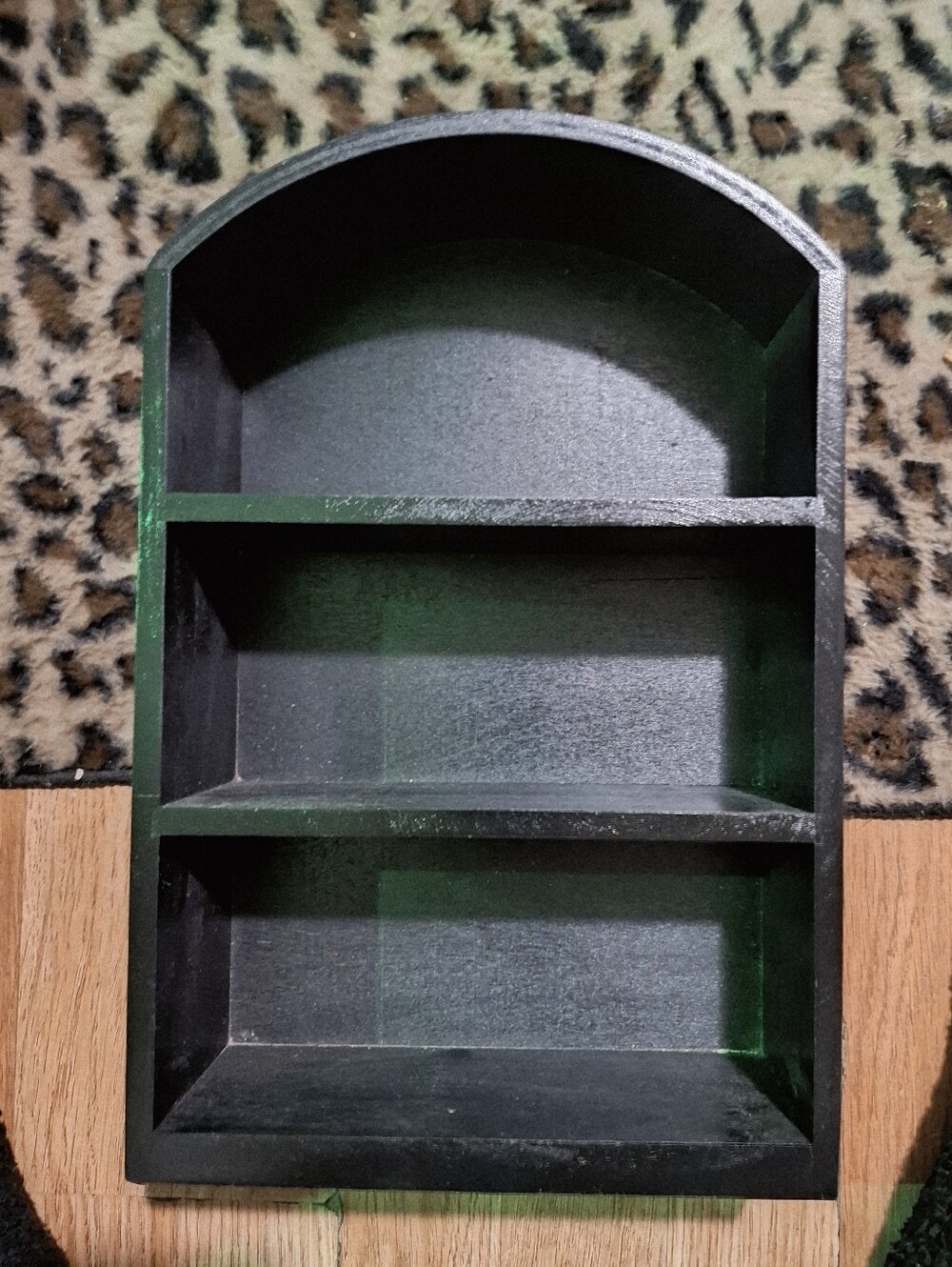 Brand New Black Arched Wooden Shelf